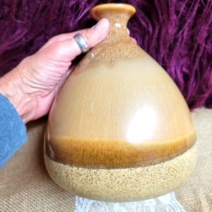🛒🛍️💥Nwot rare Manual rustic stoneware brown decorative vase /pot